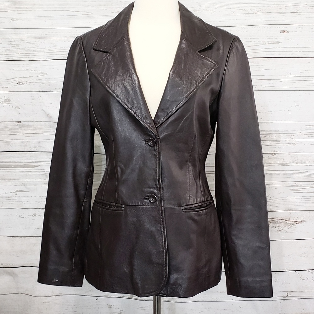 Old Navy Collection Genuine Leather Blazer Jacket